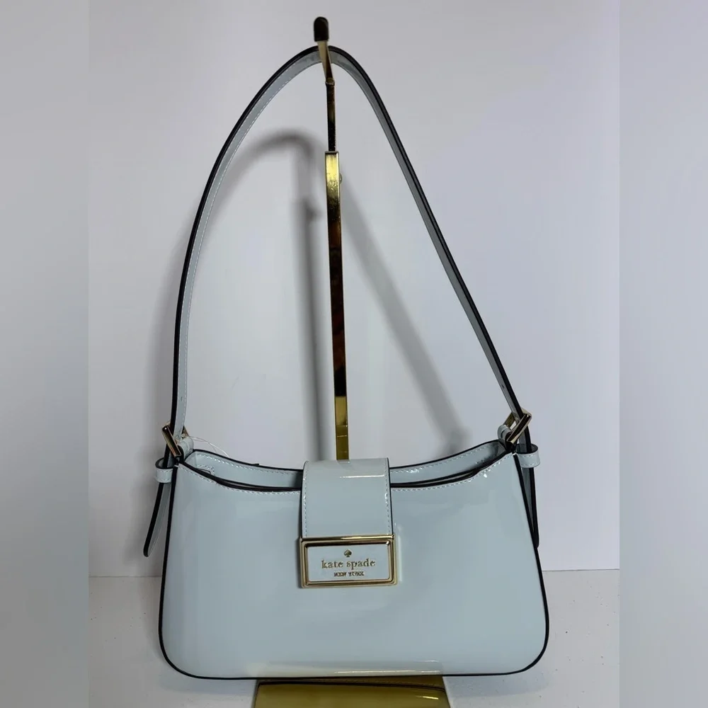 Authentic Kate Spade Glossy Pale Blue Shoulder Bag
